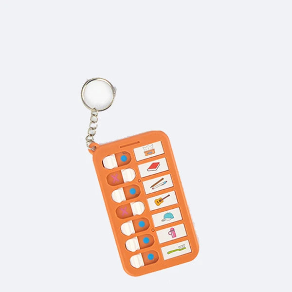 Kids Self-discipline Checklist Memo Board Portable Keychain Visual
