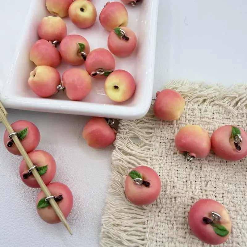 5-Pack 3D Resin Fruit Charms for DIY Jewelry Bracelets
