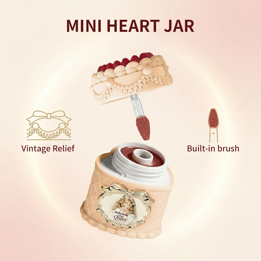 Flower Strawberry Cupid Cake Velvet Matte Lip Mud Long Lasting Waterproof Lipstick Cream Non Stick Cup Cosmetics for Women Peaceful Pleasures Health and Wellness