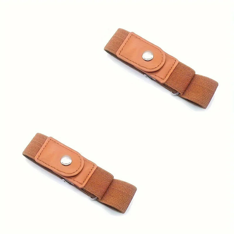 2-Pack No Buckle Elastic Belt Unisex | Invisible Stretch Belt