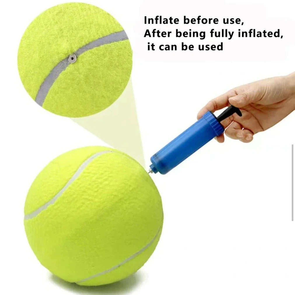 Giant Inflatable Tennis Ball Dog Toy 7" & 9.5" + Air Pump