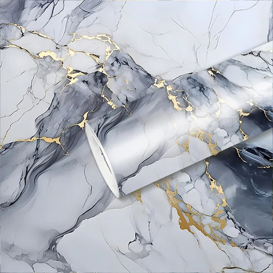 Marble PVC Self-Adhesive Wallpaper 40cm – Waterproof Kitchen Sticker Peel & Stick Wallpaper Oasis Select