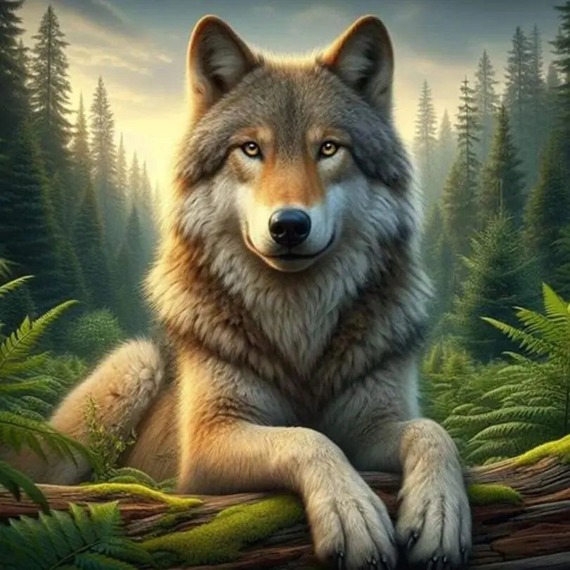 5D DIY Wolf Diamond Painting Kit – Full Round Rhinestone Mosaic Diamond Painting Kit Peaceful Pleasures Health and Wellness 8 20x30cm Unframed