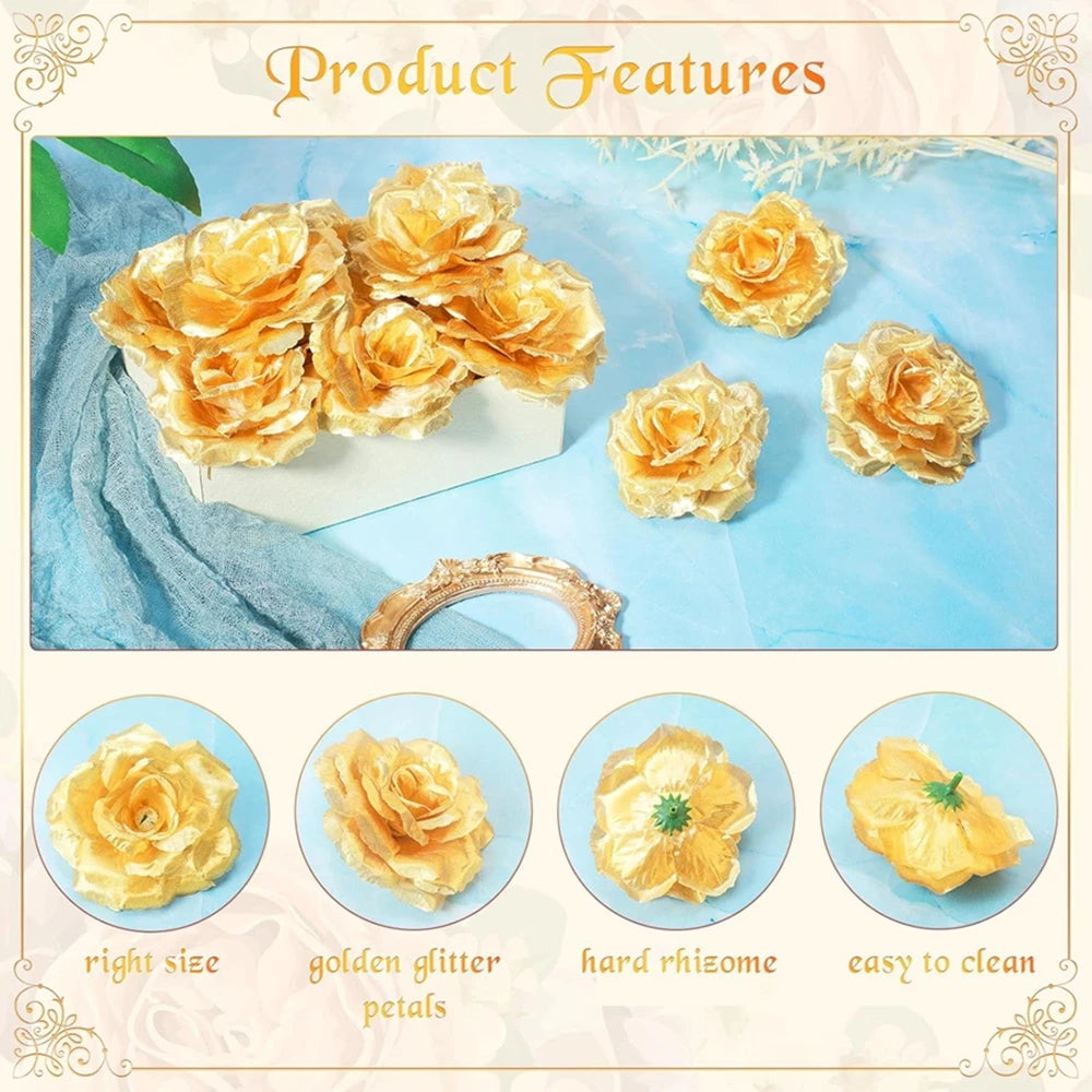 Artificial Silk Rose Heads 20/40pcs – Wedding & Home Décor
