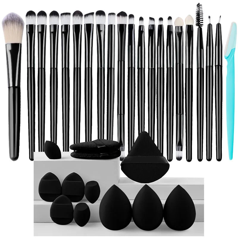 RUNTOIN 20Pc Makeup Brush Set – Foundation, Eyeshadow & Blush