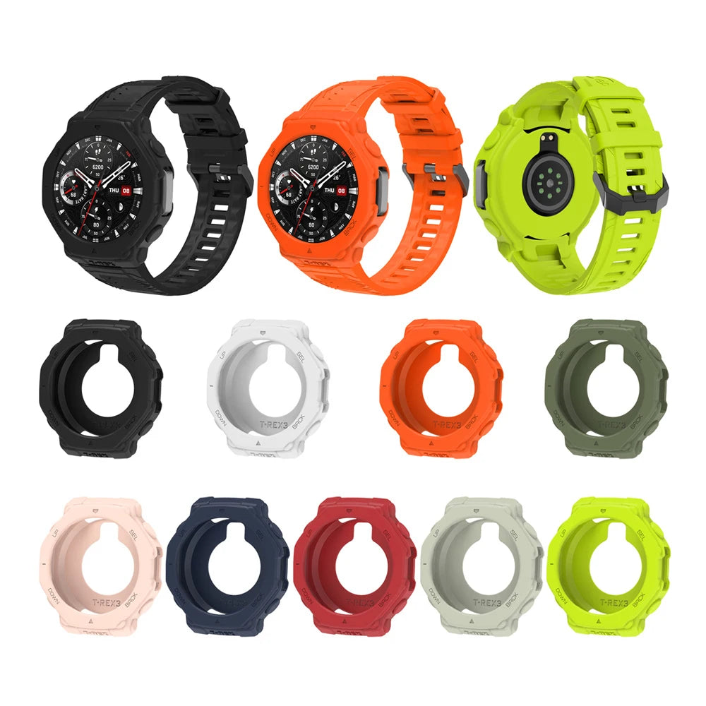 Silicone Watch Band & Case for Amazfit T-Rex 3 – Replacement