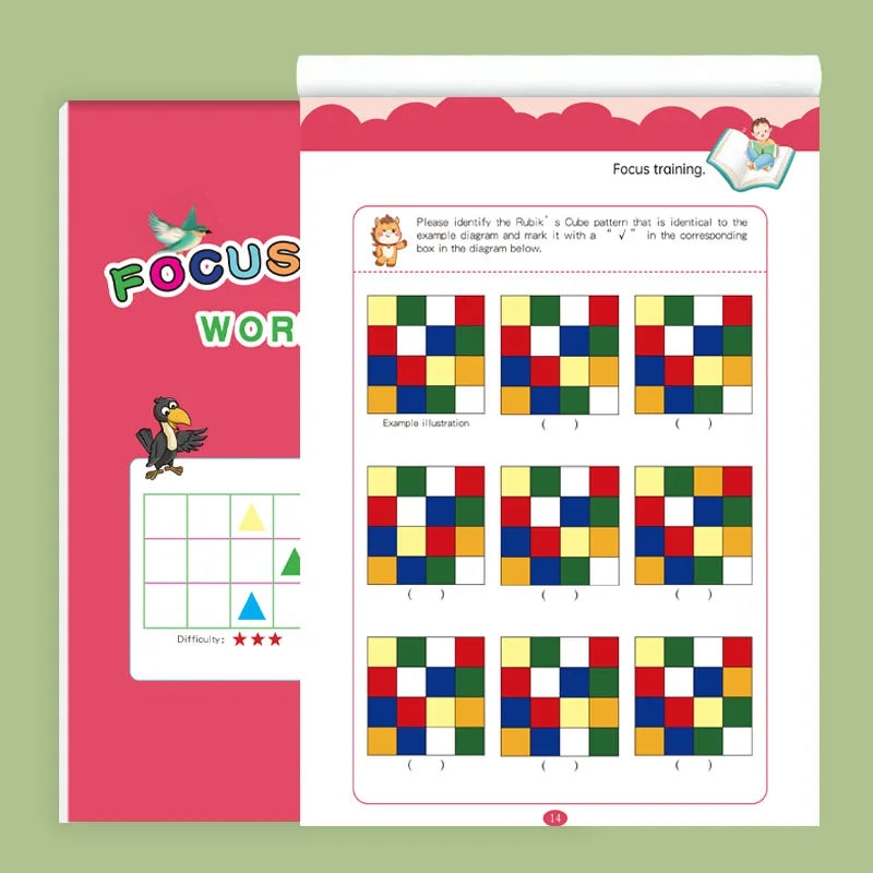32 Pages Focus Skills Workbook Toddler Attention Training Practice