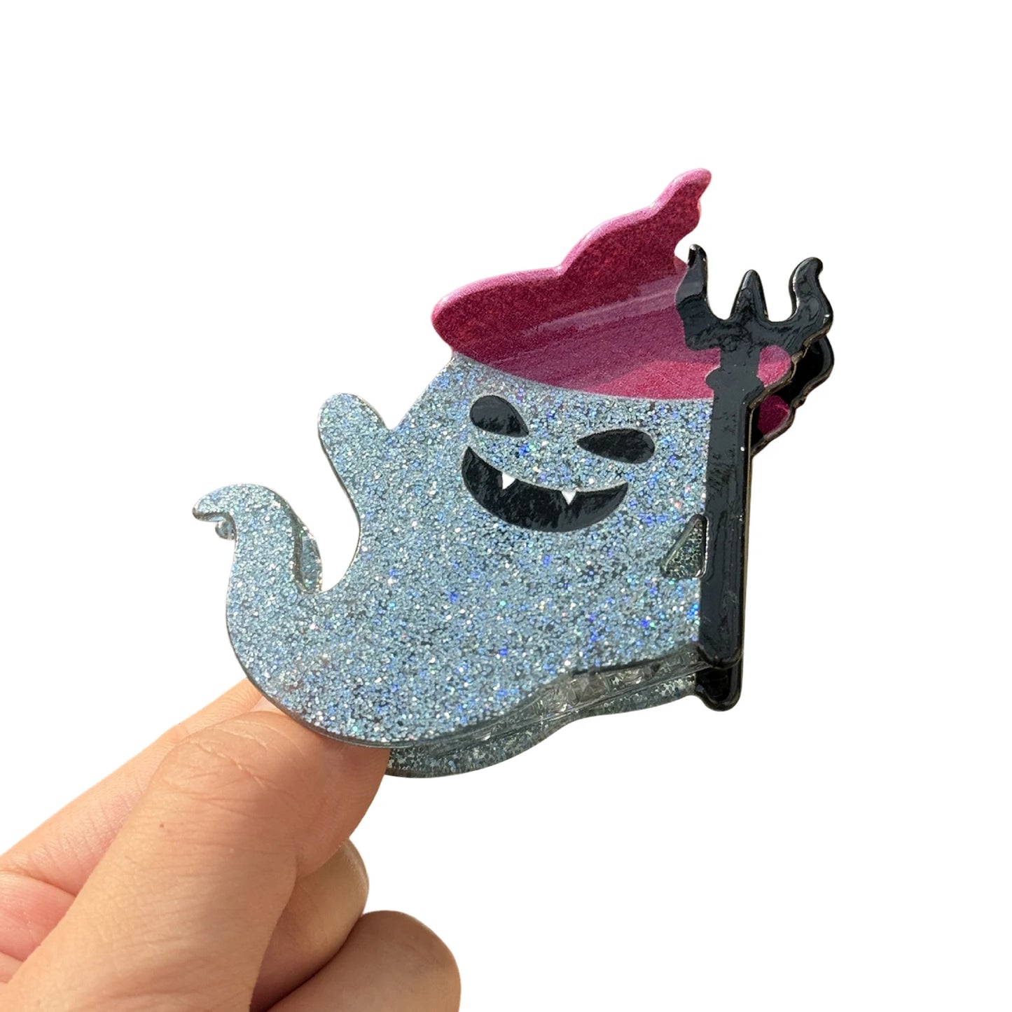 Halloween Hair Claw Clips – Spider Ghost & Skull Designs