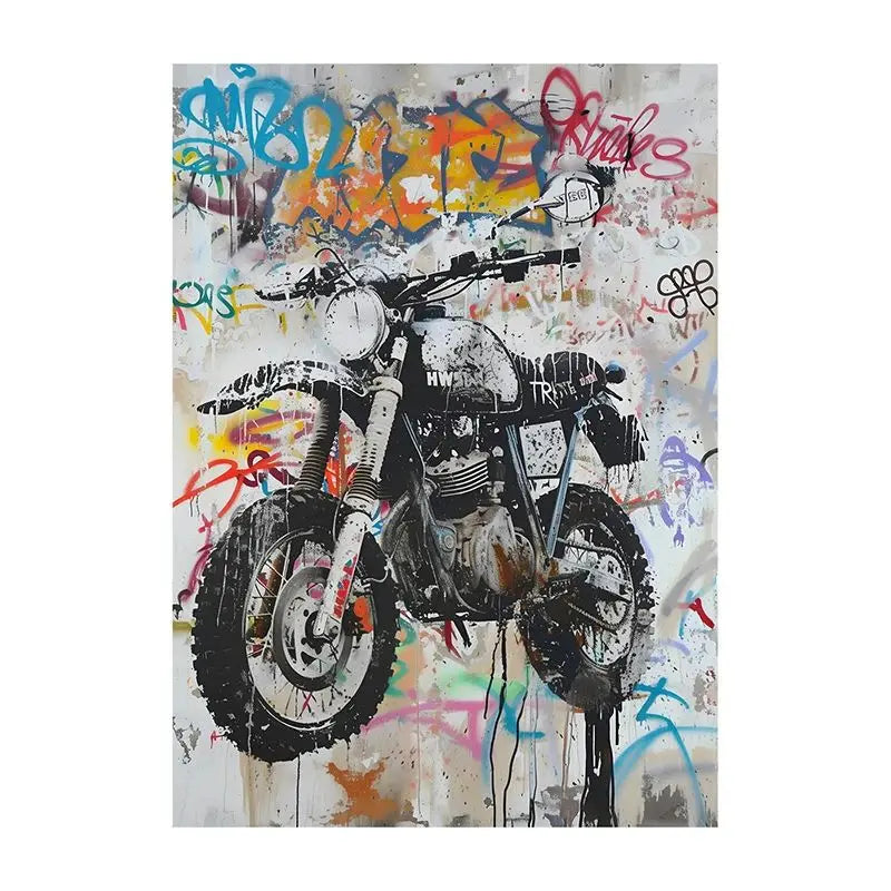 Abstract Graffiti Canvas Wall Art | Colorful Surreal Print