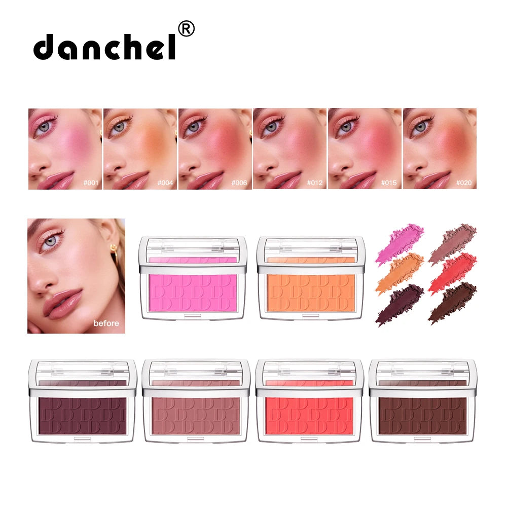 6 Colors Matte Embossed Blush Rosy Blusher Facial Blush Powder High Pigmented Pink Rouged For Cheeks Smooth Cosmetics Peaceful Pleasures Health and Wellness