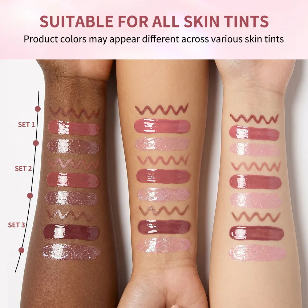 Heart-Shaped Lip Kit – Gloss, Glaze & Liner | High Shine