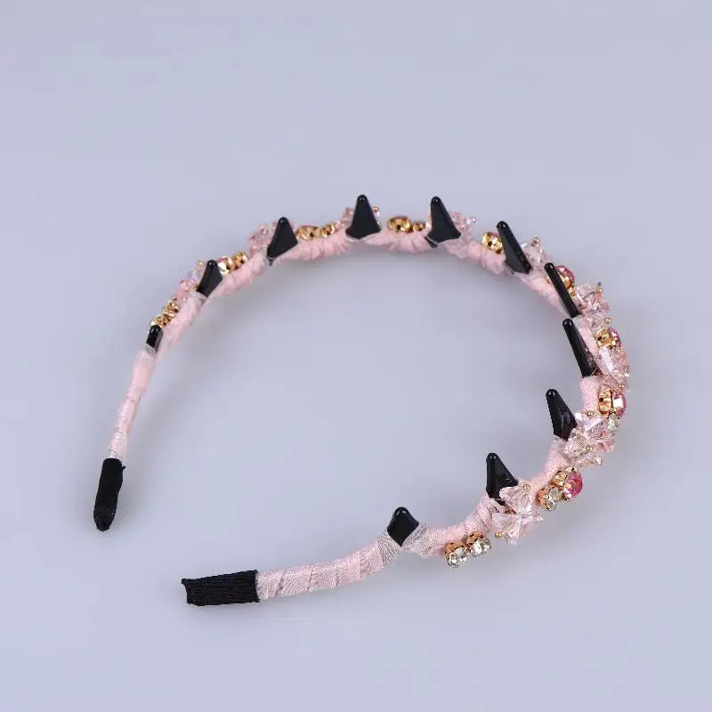 Korean Crystal Rhinestone Headband – Luxury Non-Slip Hair Hoop