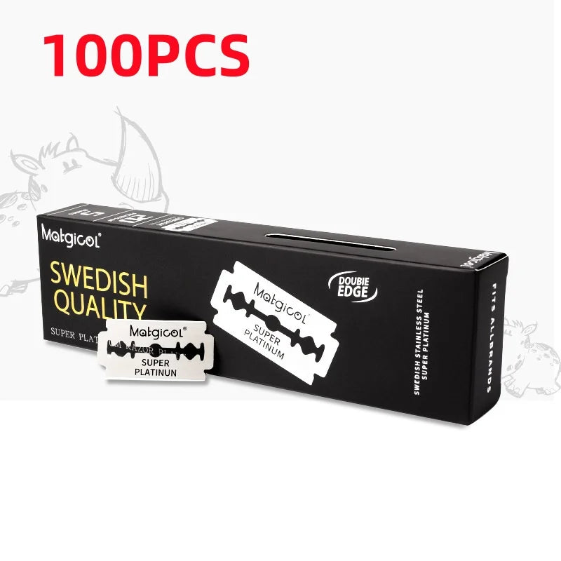 100-Pack Double Edge Safety Razor Blades | Stainless Steel