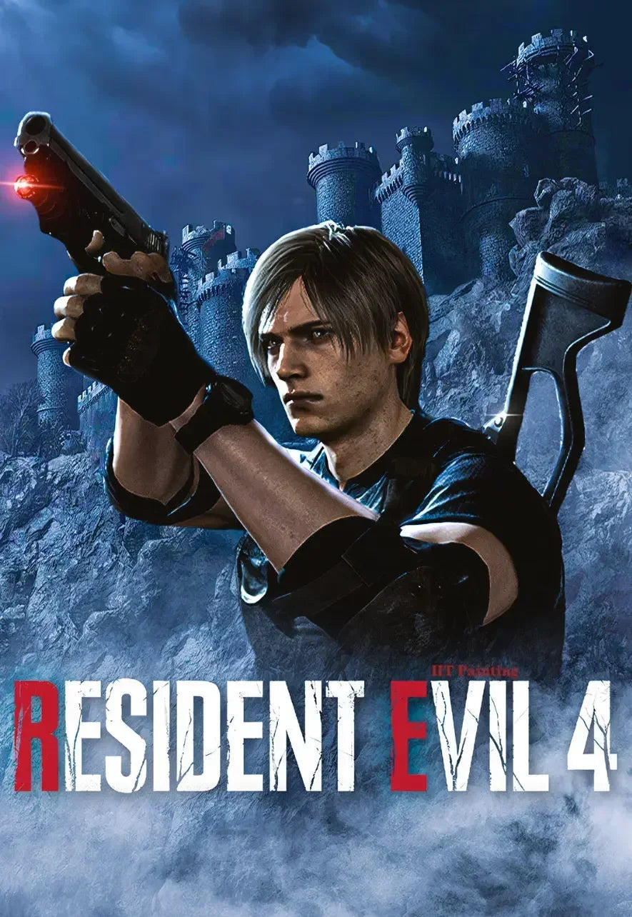 Classic Hot Video Game Resident-Evil 2 3 4 All Characters Vintage Poster Canvas Painting Wall Art Pictures Home Gamer Room De Peaceful Pleasures Health and Wellness 17 30x40cm