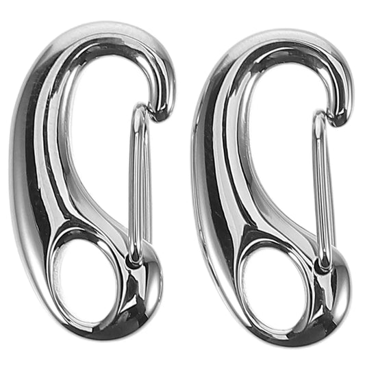 2Pcs Lobster Clasps Stainless Steel Polished D Ring Lobster Snap Hooks DIY Keychain Sweater Chains Accessories Peaceful Pleasures Health and Wellness Default Title