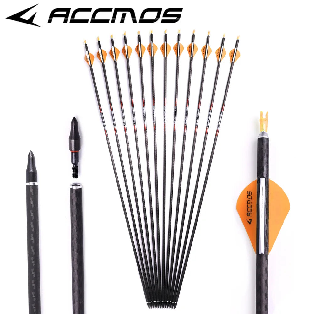 ID6 2 3K Arrows Spine 250-500 Pure Carbon Rubber Feather Finished