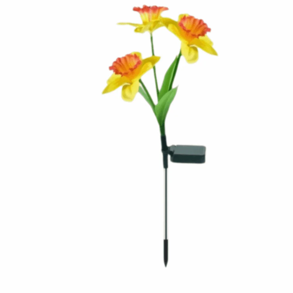 Solar Narcissus Flower Stake Lights – IP65 Waterproof Garden