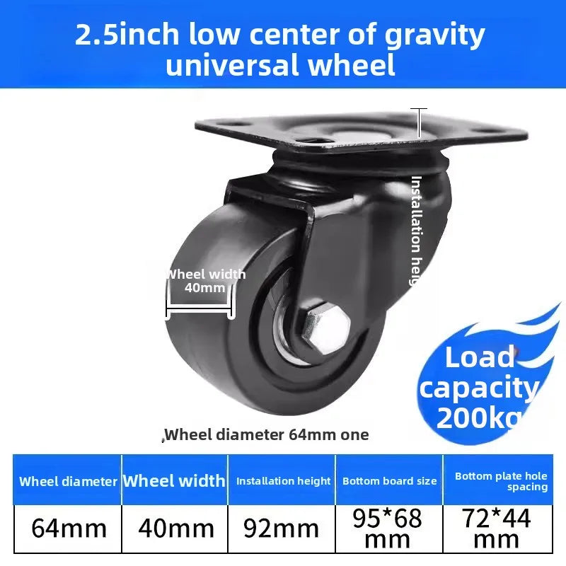 Heavy Duty Swivel Caster Wheels 1.5–3" with Safety Lock Brake