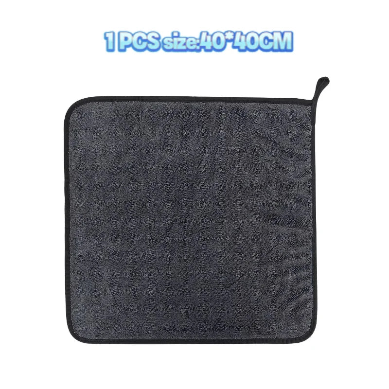 Micro Fiber Pile Auto Care Microfibre Detailing Microfiber Car Wash Cleaning Cloth Twisted Large Twist Loop Drying Towel For Car Peaceful Pleasures Health and Wellness 40x40x1pcs