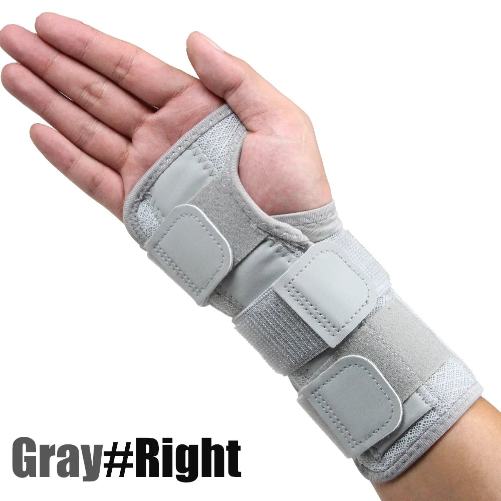 1PCSCarpal Tunnel Wrist Brace with Double Spring Support - Adjustable Night Brace for Arthritis,Stabilizer for Right/Left Hand Peaceful Pleasures Health and Wellness Gray-Right-1PCS S/M
