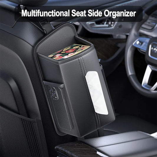 Leather Car Seat Side Organizer | Tissue, Phone & Cup Holder Car Seat Organizer Oasis Select