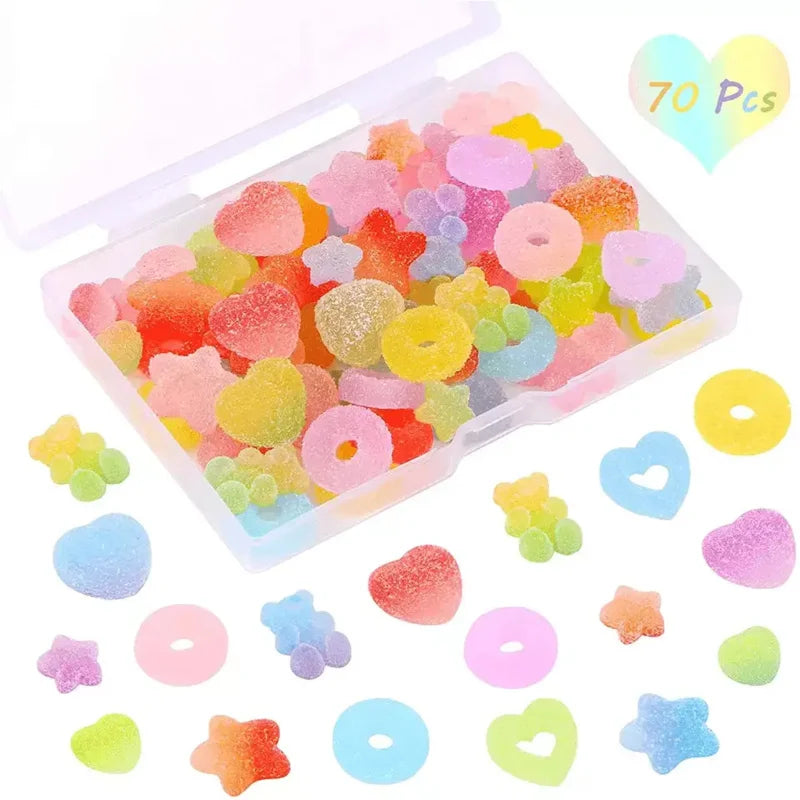 70 Mini Jelly Candy Pendants – DIY Charms for Crafts, Phone Cases & Nail Art Peaceful Pleasures Health and Wellness