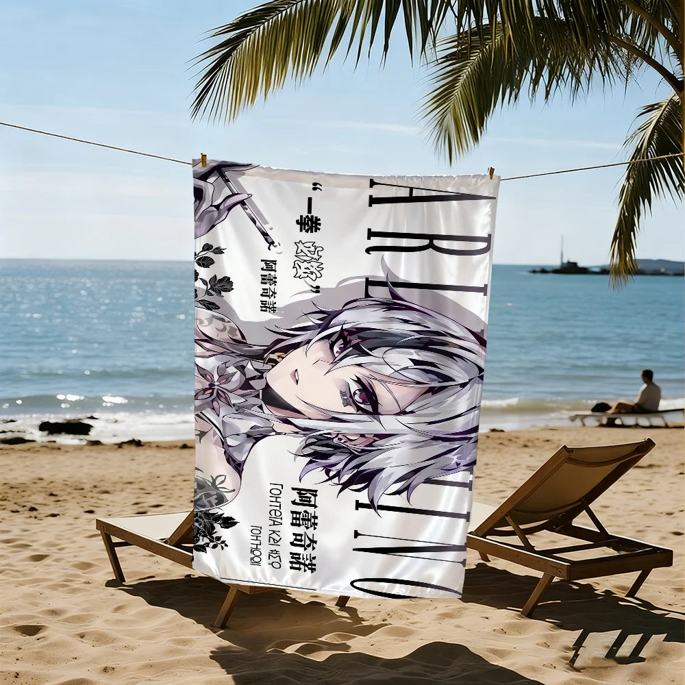Anime Girl Quick-Dry Beach Towel | Soft Microfiber Pool Towel Quick-Dry Beach Towel Peaceful Pleasures Health and Wellness