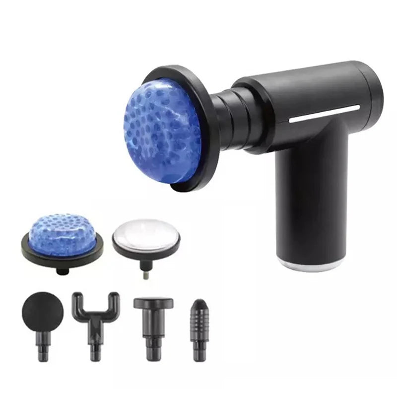 6 Replacement Head Fascia Guns Cold Compress Hot Compress Fitness Electric Impact Gun Muscle Relaxation Massager Small Vibrator Peaceful Pleasures Health and Wellness black