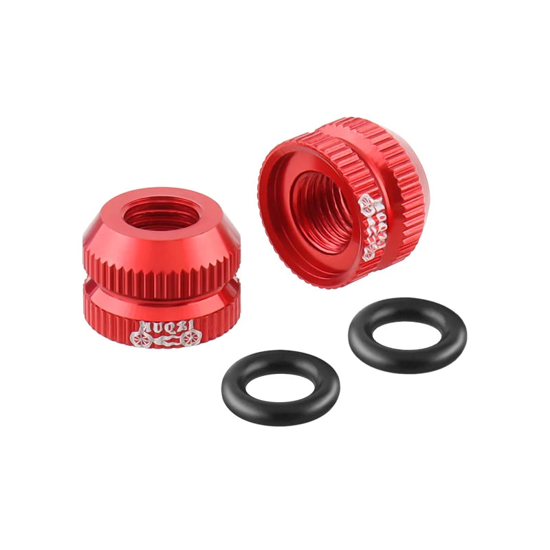 2Pcs Bike Tubeless Tire Presta Valve Nut MTB Road Bicycle Rim Aluminum Ultralight Valve Cap Cycling Repair Parts Peaceful Pleasures Health and Wellness Red-1Pair
