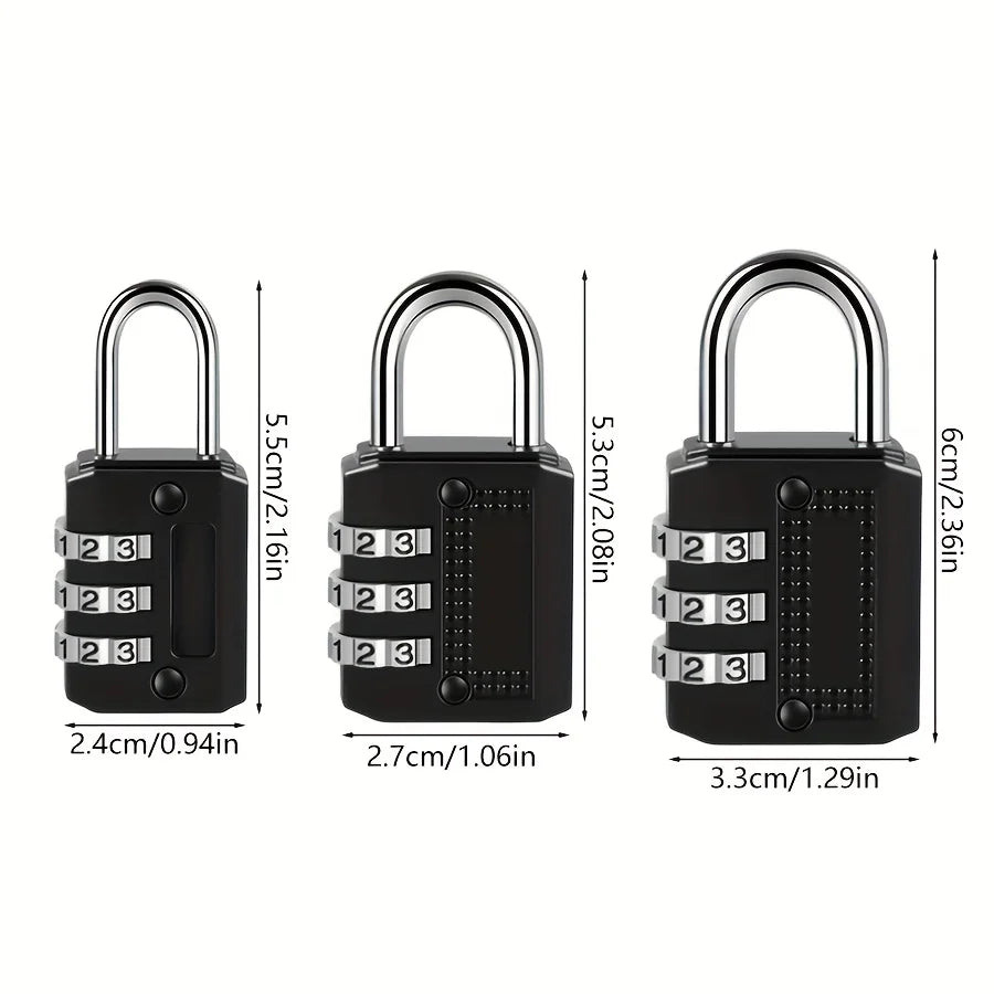 3-Pack 4-Digit Combination Padlock | Waterproof Keyless Lock