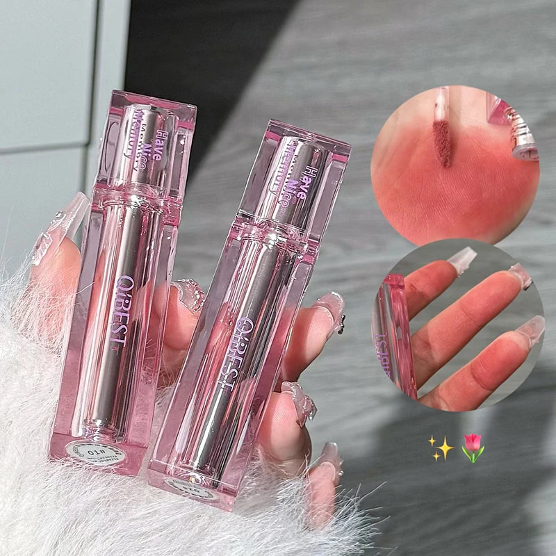 QIBEST Girl's Velvet Matte Lipstick Waterproof Long Lasting Cute Lipgloss Non-Stick Cup Makeup Lip Tint Mud Korean Cosmetic Peaceful Pleasures Health and Wellness