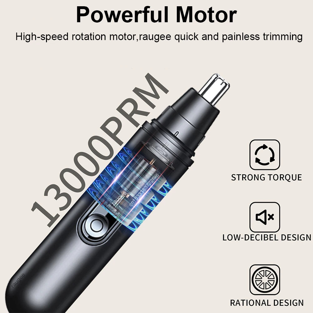 Nose Hair Trimmer Mini Portable Electric Nose Hair Clipper Rechargeable Automatic Shaving Nose Eyebrow Ear Painless Hair Remover Peaceful Pleasures Health and Wellness