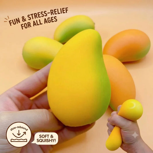 Cute Mango Stress Relief Toy Portable Soft Squeeze Fruit Fidget Toy for Office School Anti-Anxiety Sensory Toy Adults Anxiety R Peaceful Pleasures Health and Wellness