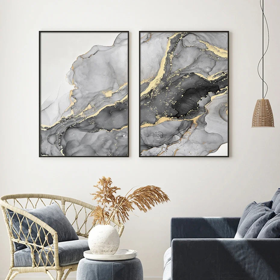 Triad Marble Beige Abstract Canvas Wall Art | Minimalist Décor Canvas Wall Art Peaceful Pleasures Health and Wellness