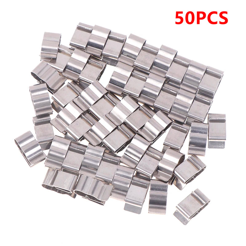New 50 PCS High Quality Silver Brand New Solar PV Cable Clip Clamp Stainless Steel Wire Clamp Cable Organizer Peaceful Pleasures Health and Wellness