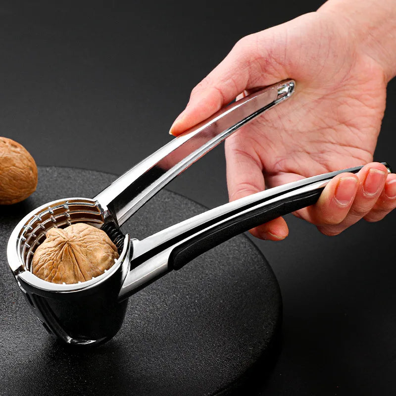 Stainless Steel Manual Kitchen Gadgets High Quality 2 Styles Choose Nut Cracker Case Opener Walnut Opener with Non-slip Handle Peaceful Pleasures Health and Wellness