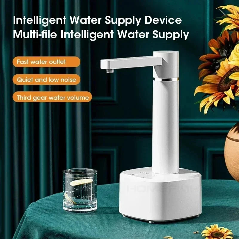 3-gear Electric Water Gallon Bottle Automatic Water Dispenser USB Pump Dispenser Water Bucket Suction Device, Desktop Water Pump Peaceful Pleasures Health and Wellness