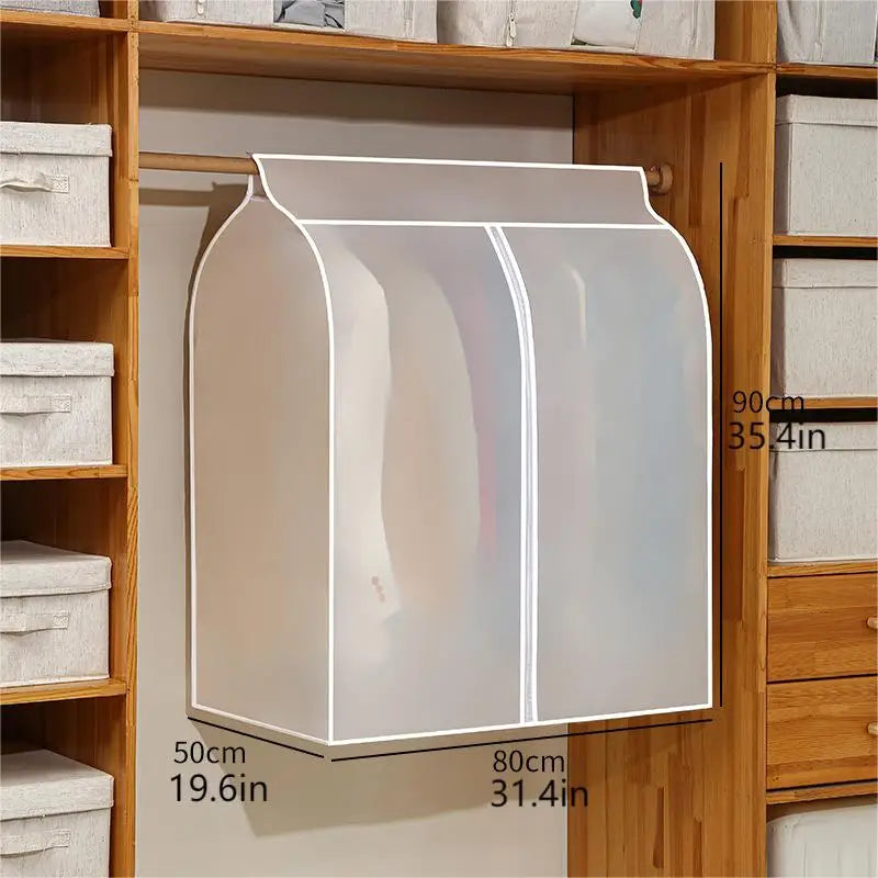 1pc Clothes Dust Cover Wardrobe Hanging Window Dust Cover Clothing Cover Cloth Household Clothing Cover Hanging Clothes Bag Peaceful Pleasures Health and Wellness 50X80X90CM