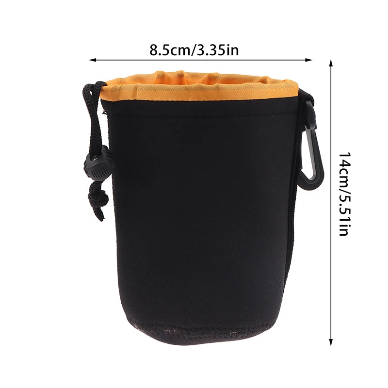 Drawstring Camera Lens Pouch Bag Neoprene Waterproof Soft Shocproof Video Camera Lens Pouch Bag Case For Most Digital Camera Peaceful Pleasures Health and Wellness M