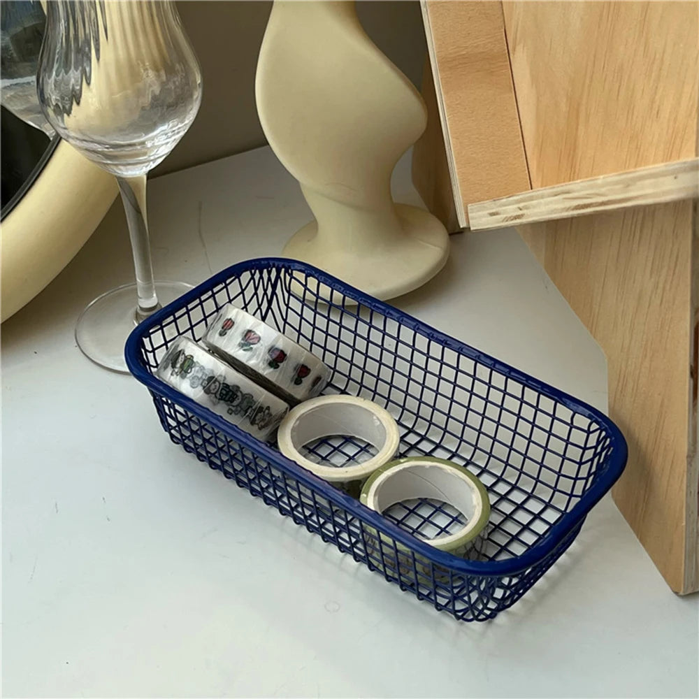 Metal Desktop Storage Basket – Desk Organizer & Sorting Holder