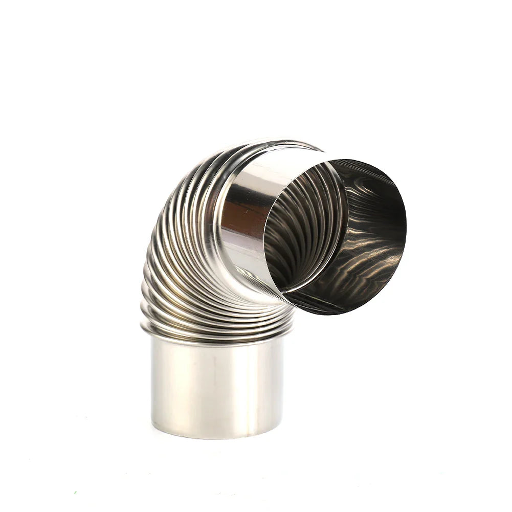 90° Stainless Steel Flue Elbow Pipe | 60/70/80mm Chimney Bend