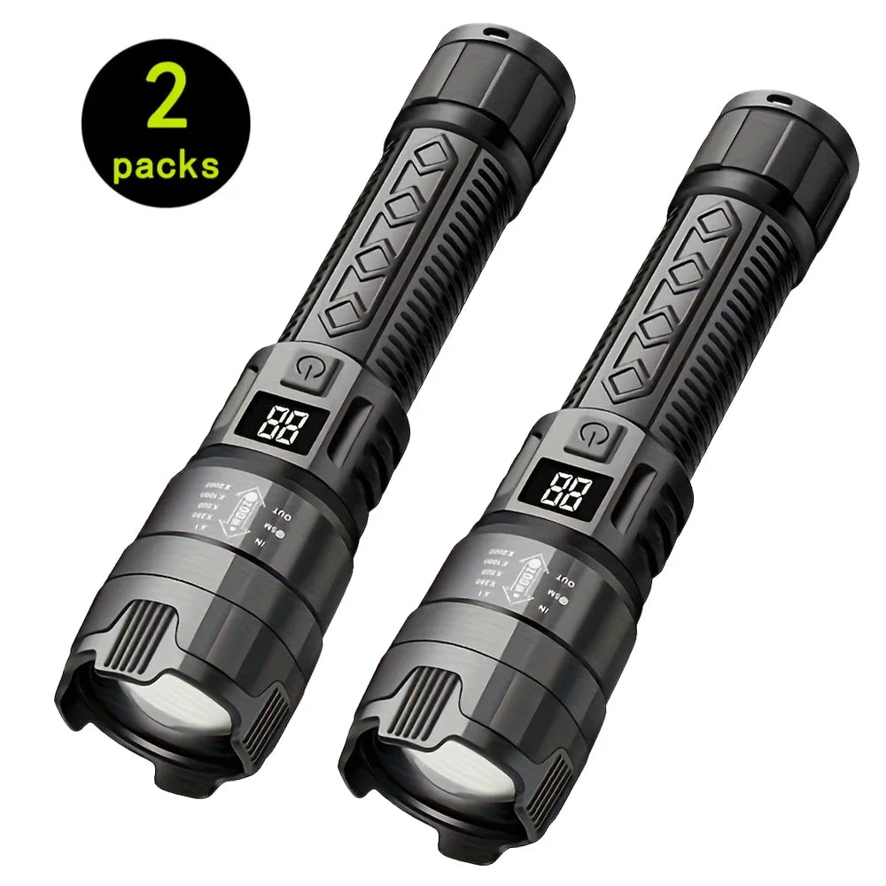 Ultra Bright 1500LM LED Flashlight | Type-C Zoom Torch