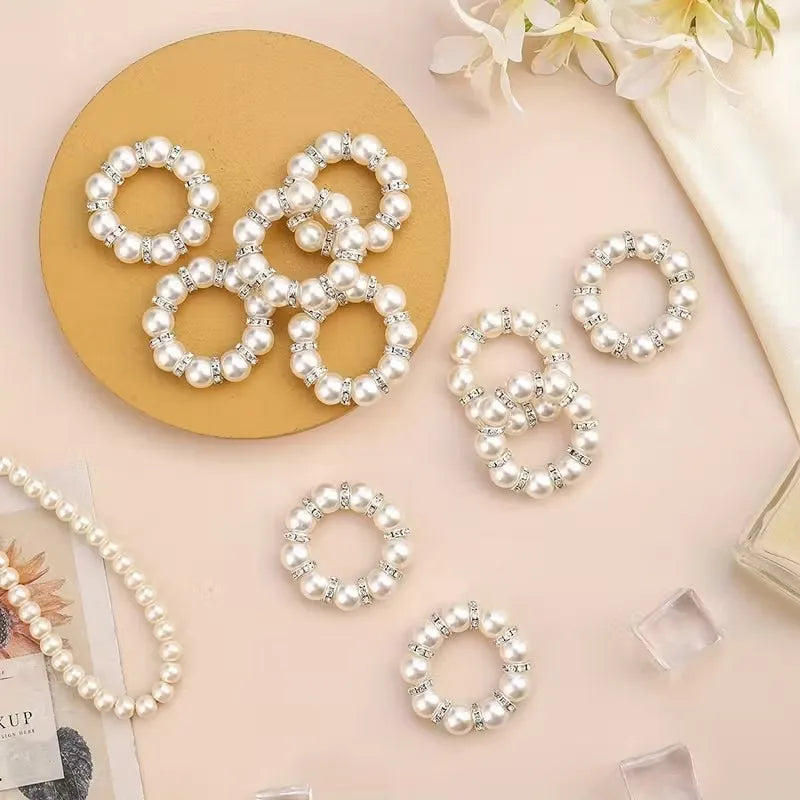 Handmade Beaded Pearl Napkin Rings – Wedding & Party Decor