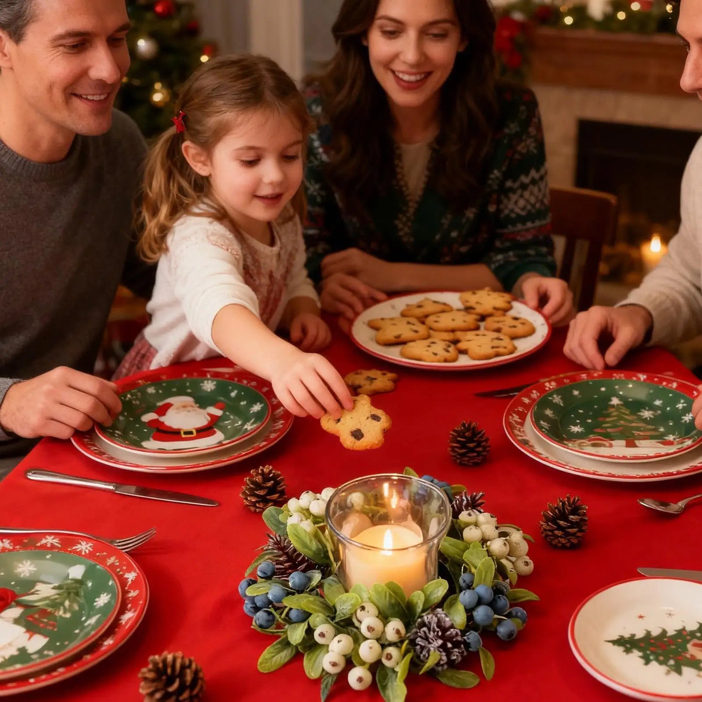 Candle Wreath Rings Holiday Table Centerpieces Artificial Berries Candle Rings For Kitchen Cabinet Window Door Farmhouse Dinner Peaceful Pleasures Health and Wellness