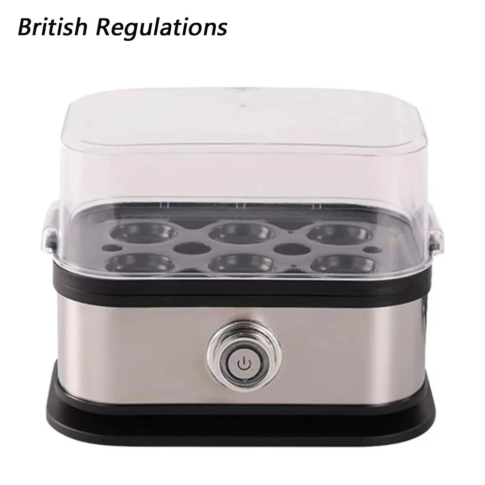 200W Rapid Egg Cooker – 6-Egg Stainless Steel Auto Shut-Off