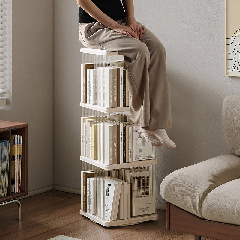 360° Rotating Bookshelf for Kids - Spacious Floor Standing Bookcase with Multi-Layer Storage for Living Room & Nursery Peaceful Pleasures Health and Wellness