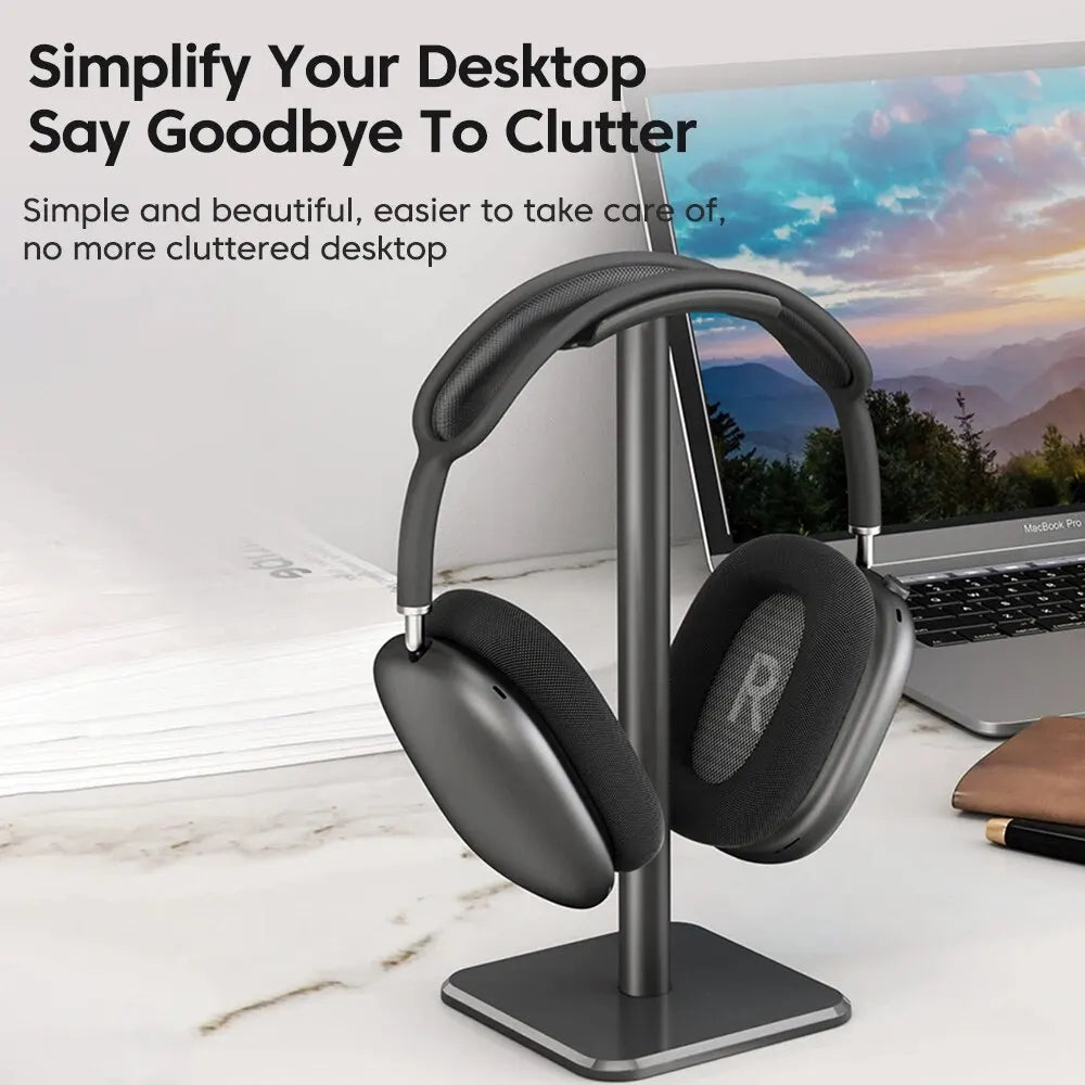 Desktop Headphone Stand – Anti-Slip Aluminum Headset Holder Peaceful Pleasures Health and Wellness