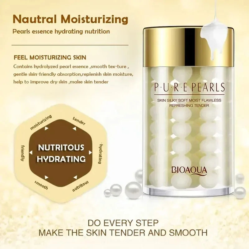 BIOAQUA Pure Pearl Face Cream Moisturizing Skin Firming Hydrating Facial Cream Beauty Health Skin Care Peaceful Pleasures Health and Wellness