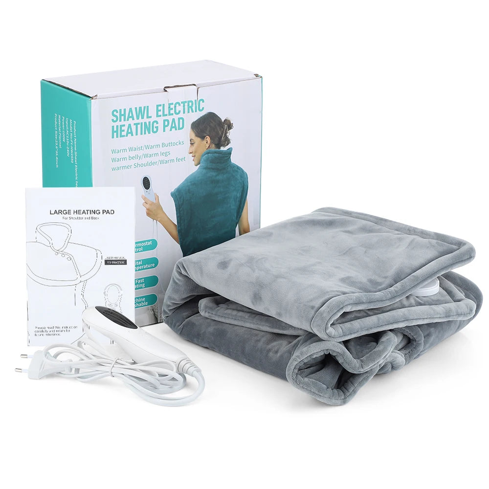 60*90cm Electric Heating Pad Heated Velvet Blanket for Bed Sofa Office Warm Winter Thermal Vest Back Shawl Abdomen Warmer Peaceful Pleasures Health and Wellness EU PLUG