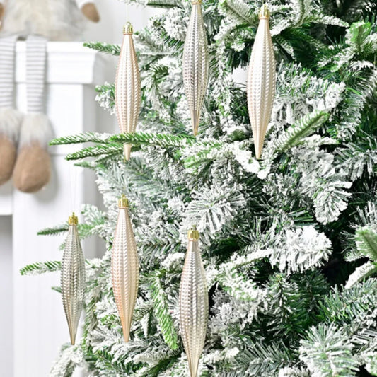 6-Piece Glitter Electroplated Christmas Tree Ornaments Set Christmas Ornament Set Oasis Select